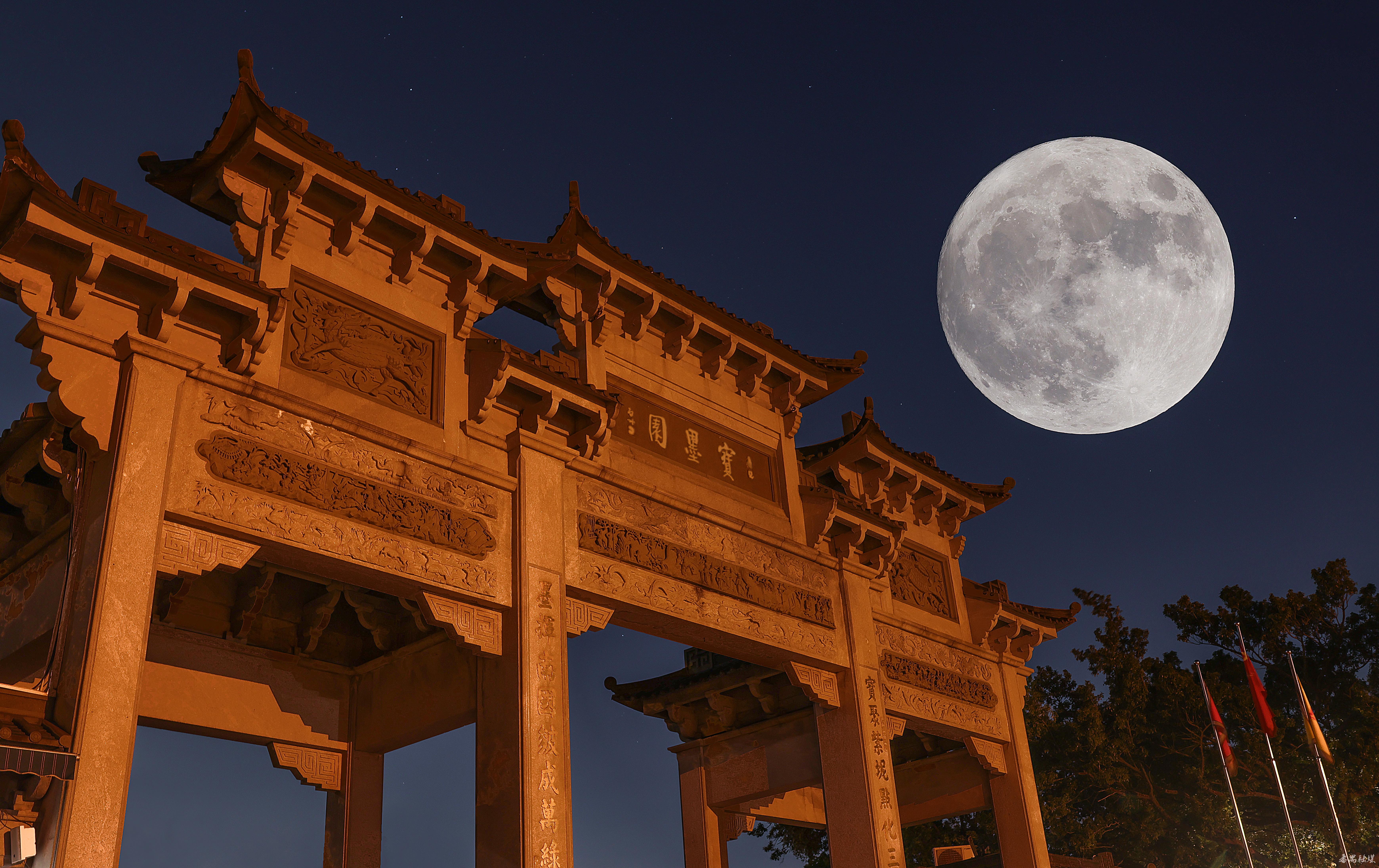 绝美当超级月亮遇上番禺美景多图欣赏